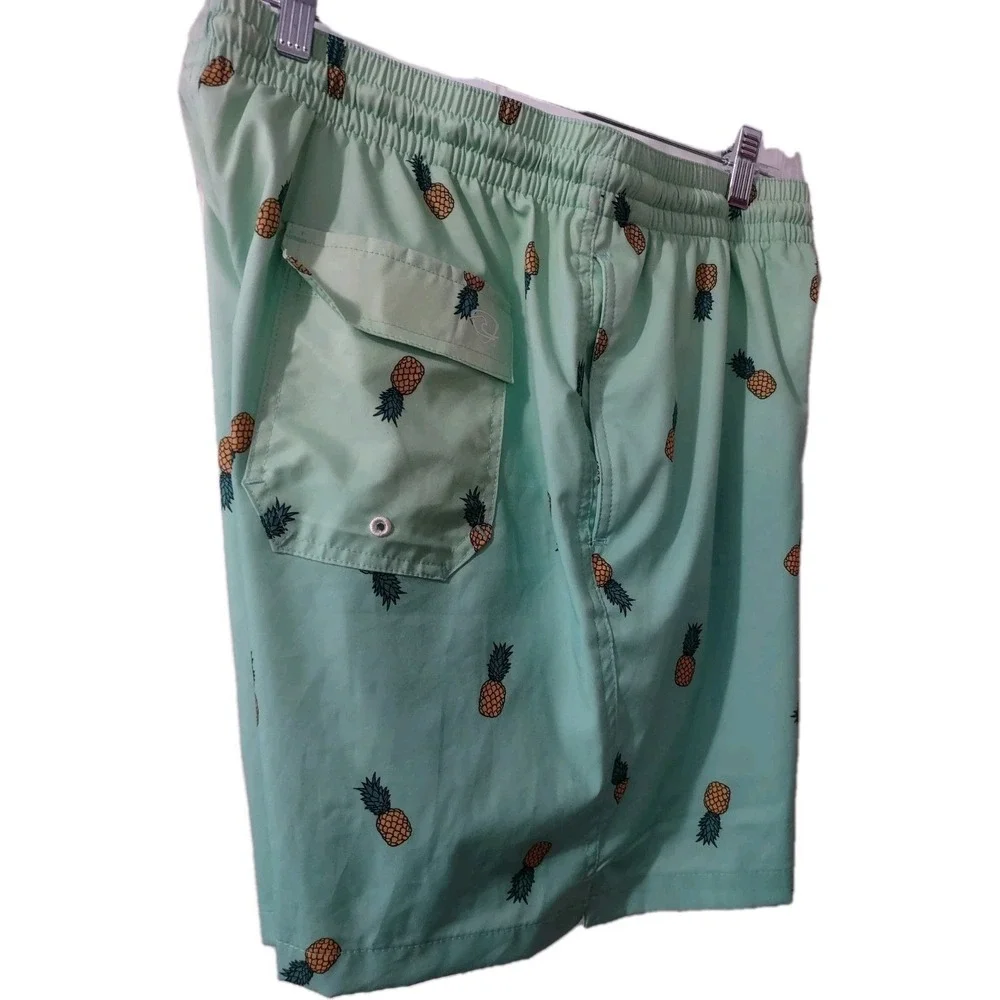 Swimsuit Wave Zone Medium 32/34 Mens Pineapple Bathing Suit Green Swim Shorts‎